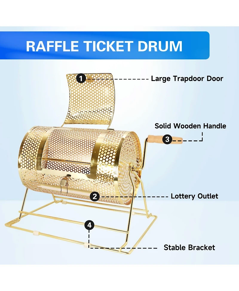Gse Games & Sports Expert Raffle Drum,X-Large Brass Raffle Ticket Spinning Cage, Holds 15,000 Tickets or 500 Ping Pong Balls
