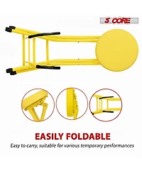 5 Core Guitar Stool 3.15" Padded Chair Foldable Heavy Duty Music Seat Built in Foot Rest Guitar Stand