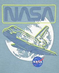 Max & Olivia Boys' 6-18 Nasa Top Shorts, 2-Piece Pajama Set