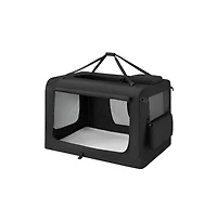 Cozito 48" Foldable Soft Dog Crate, Portable Carrier with Steel Frame, Mesh Windows, Storage Pockets, 92–110 lb