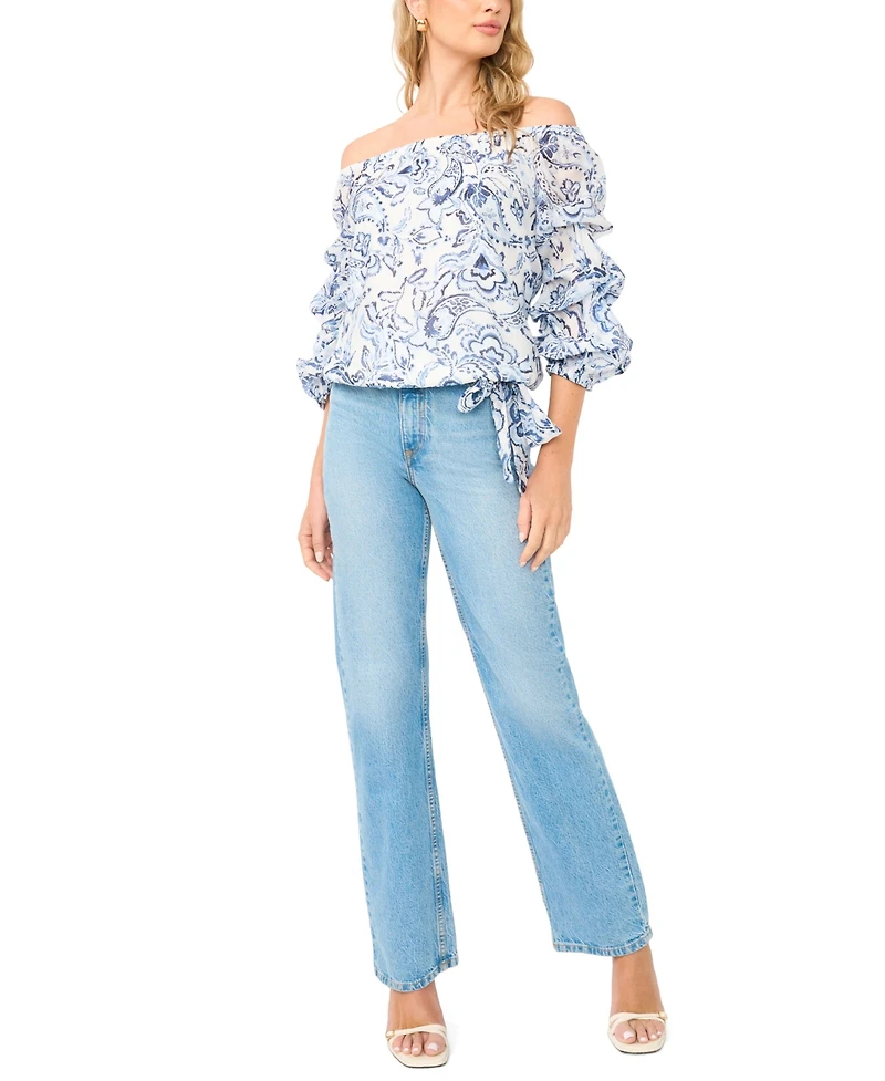 Vince Camuto Women's Off-The-Shoulder Bubble-Sleeve Blouse