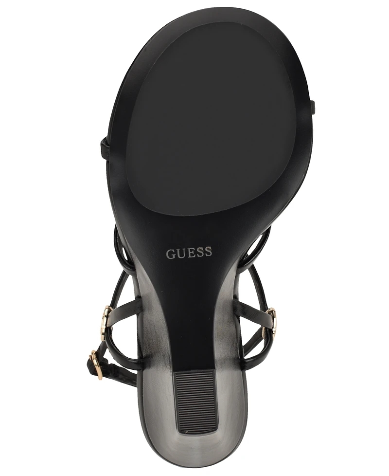 Guess Women's Devve Strappy "G" Dressy Wedge Heel Sandals