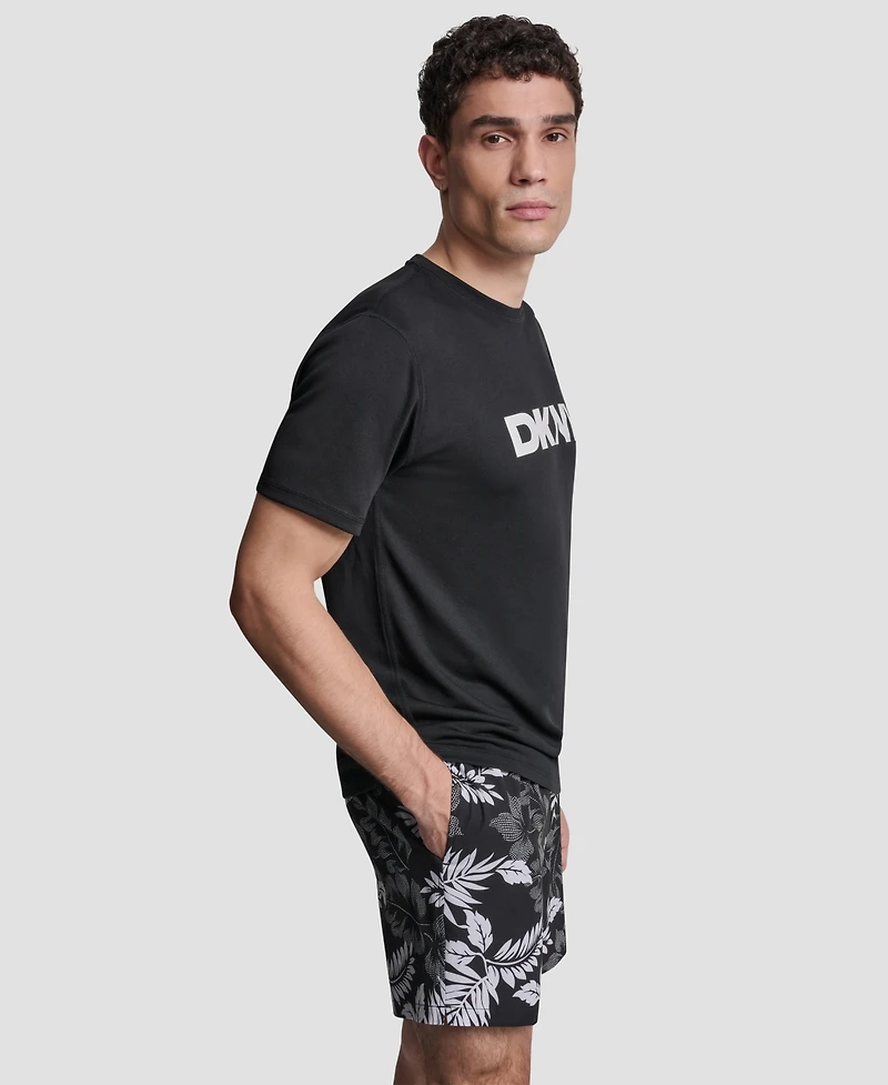 Dkny Men's Short-Sleeve Rash Guard Swim T-Shirt