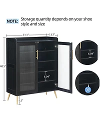 gaomon 5-Tier Shoe Storage Cabinet with Glass Doors, Adjustable Shelves, Entryway Shoe Organizer for Hallway, Living Room