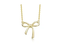 Rachel Glauber Modern Bow-Tie Shaped Pendant Necklace in 14K Gold Plated
