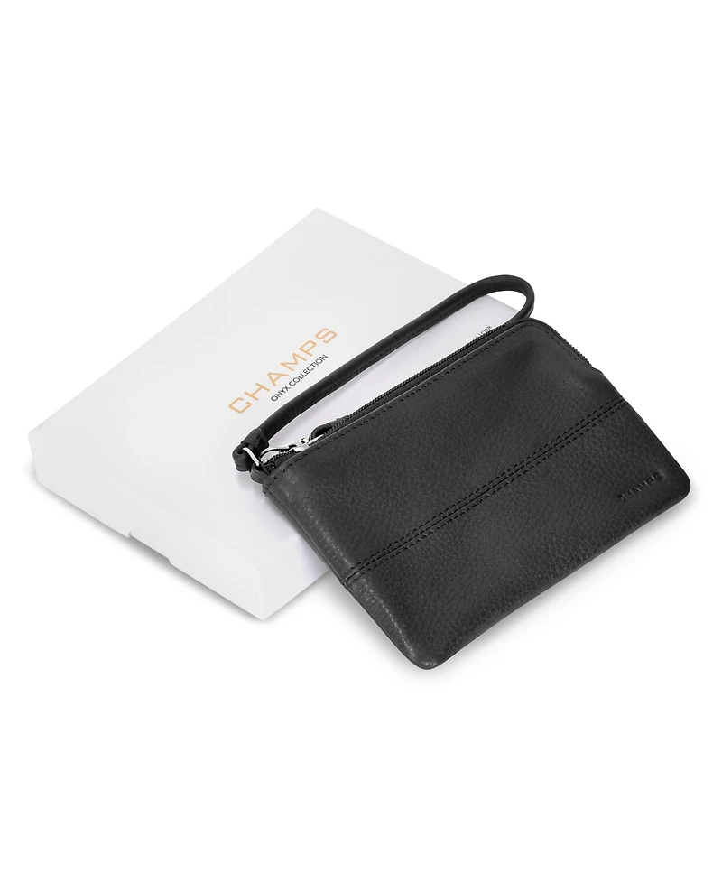 Champs Onyx Collection 6" Leather Wristlet