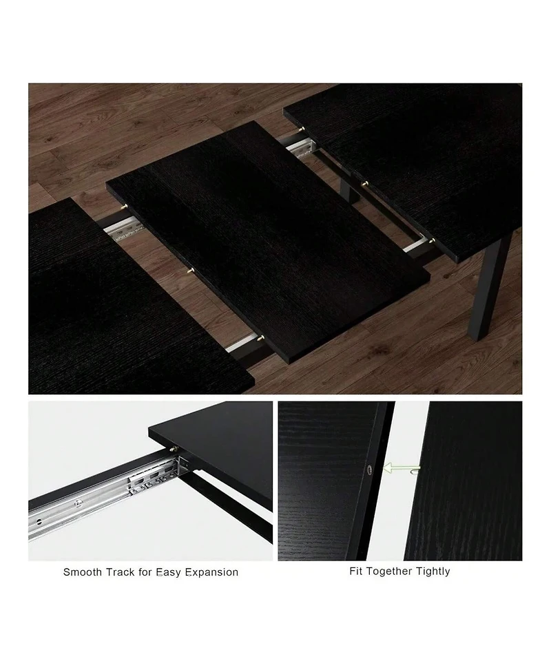 Gaomon Kitchen Table 63 Inch 5 Piece Extendable Dining Table Set For 4 To 8 Modern Space Saving Kitchen Table