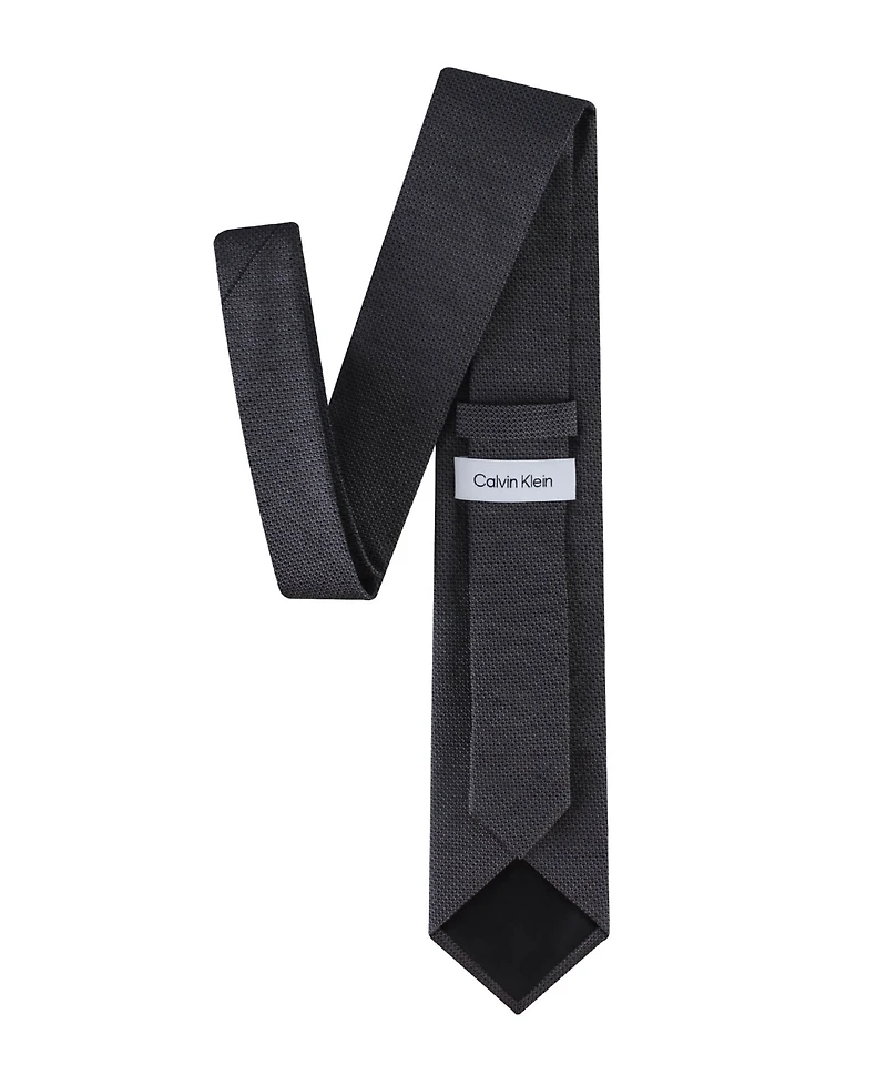 Calvin Klein Men's Textured Solid Silk & Linen Blend Tie