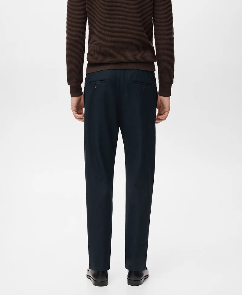 Mango Men's Slim-Fit Flannel Pants