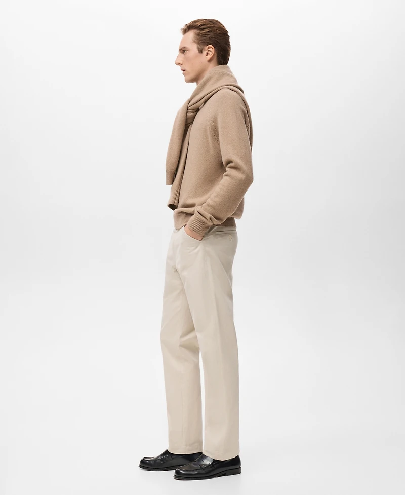 Mango Men's Regular-Fit Cotton Pants