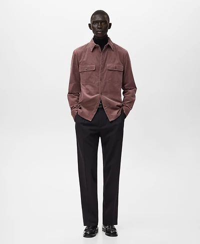 Mango Men's Pockets Corduroy Overshirt