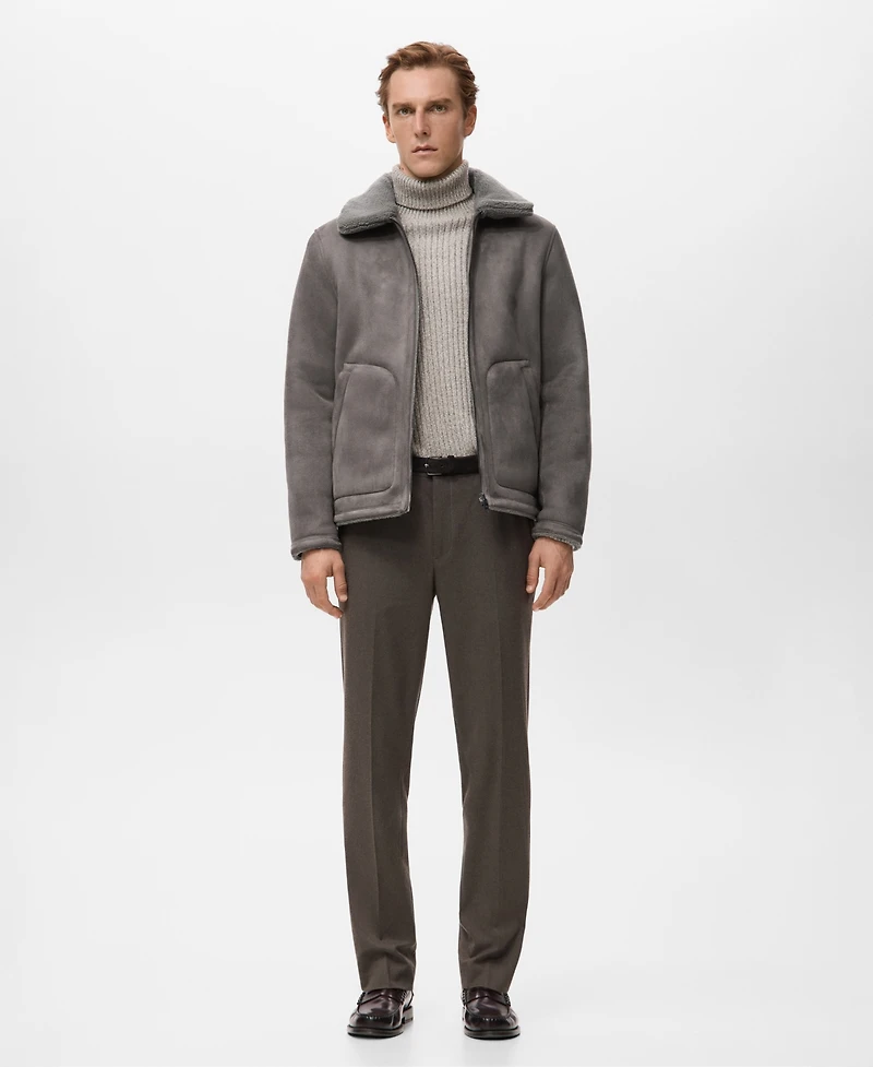 Mango Men's Fleece Lining Double Face Jacket