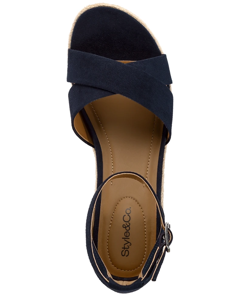 Style & Co. Women's Theaa X-Band Wedge Espadrilles Sandals, Macy's Exclusive