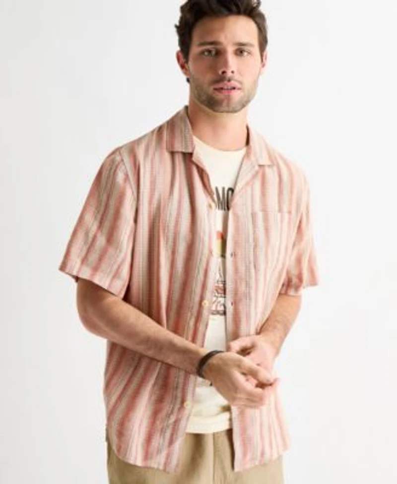 Lucky Brand Pull On Linen Shorts Paired With Linen Camp Collar Shirt The Total Smokeshow Tee