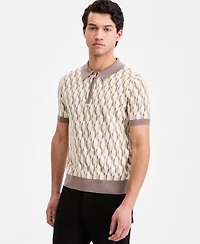 Hugo Boss Men's Jacquard Half-Zip Short-Sleeve Polo Shirt