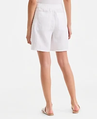 Charter Club Women's 100% Linen Drawstring Shorts, Macy's Exclusive