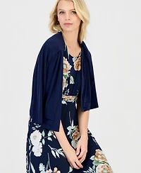 Sandra Darren Petite 2-Pc. Floral Jersey Dress & Knit Jacket Set