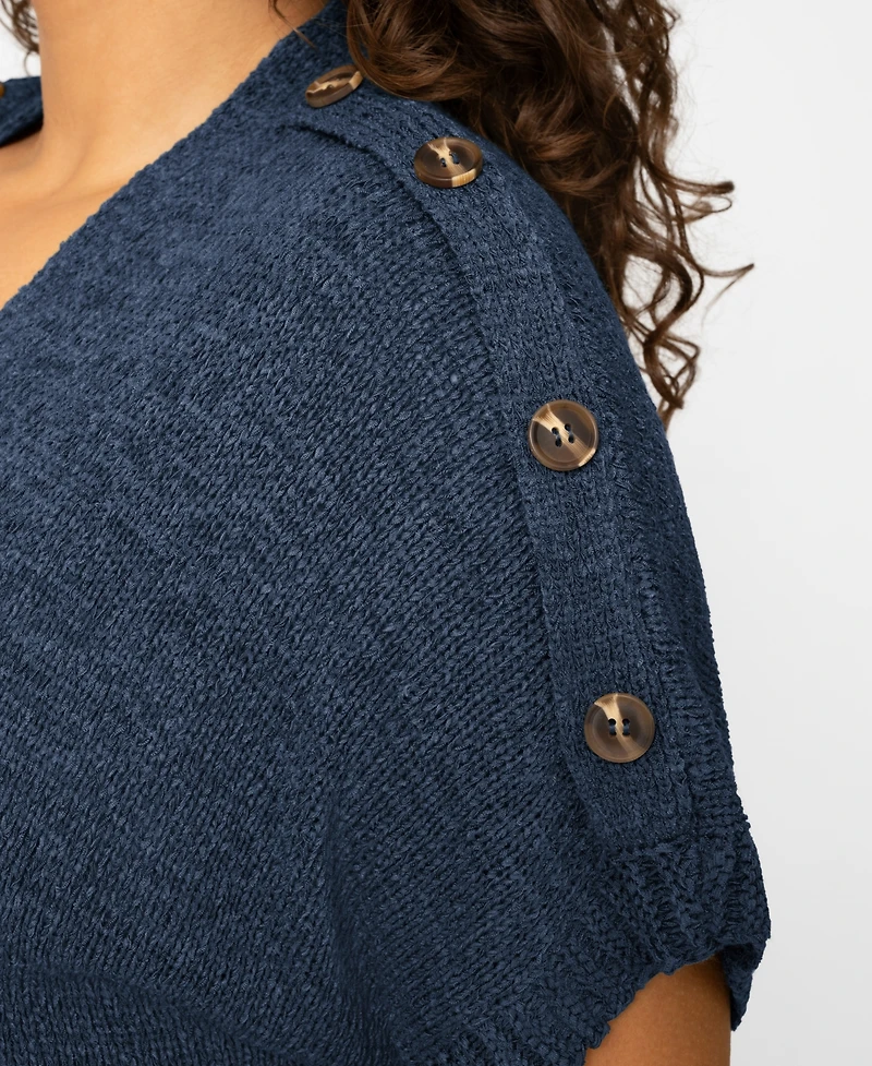 Melissa Paige Plus Size Button Shoulder Flyaway Open Front Cardigan, Macy's Exclusive