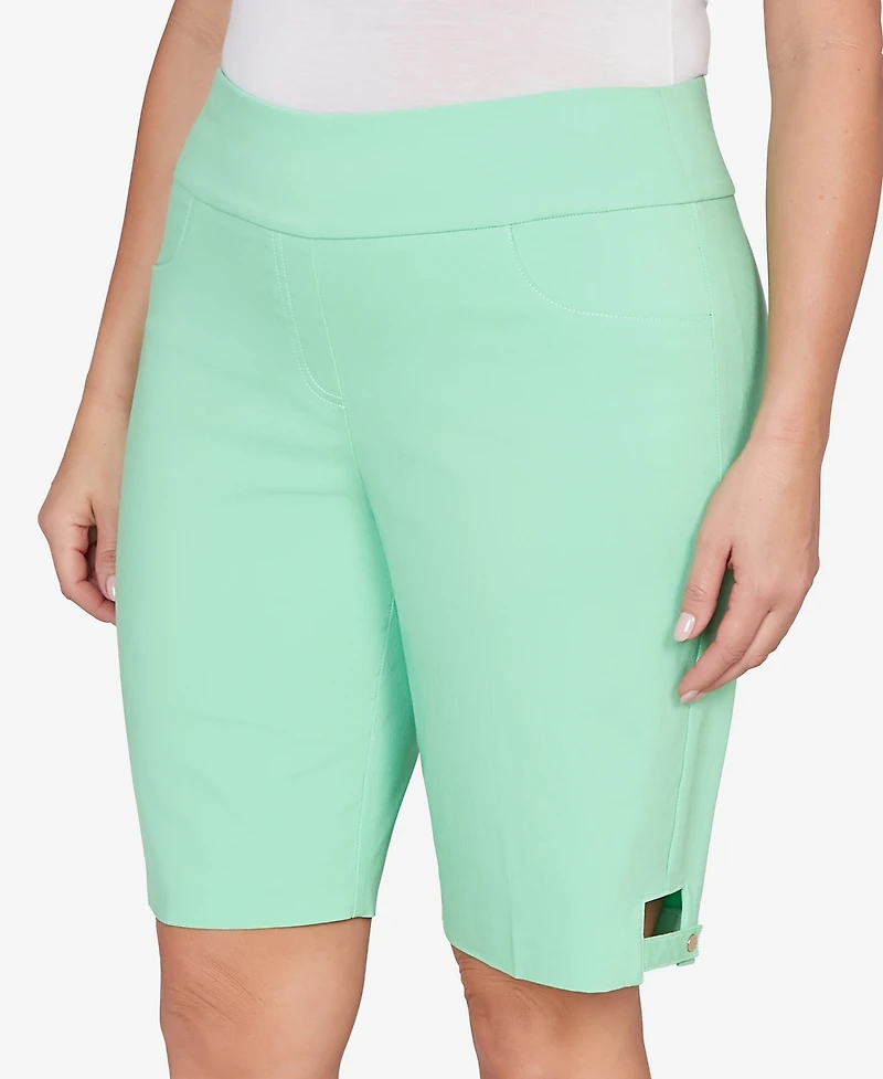 Hearts Of Palm Plus Solid Tech Stretch Bermuda Shorts