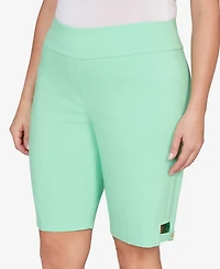 Hearts Of Palm Plus Solid Tech Stretch Bermuda Shorts