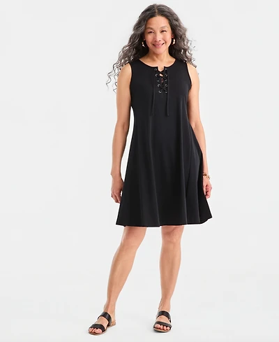 Style & Co Women's Lace-Up Sleeveless Dress, Macy's Exclusive
