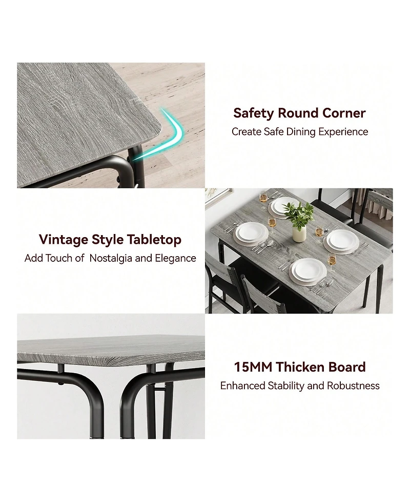 Gaomon Kitchen Table Dining Table For 4 Small Table And Chairs Set Of 4 Square Dinette Set