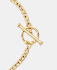 Lauren Ralph Lauren Gold-Tone Coin Logo Frontal Necklace