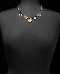 Karl Lagerfeld Paris Crystal & Imitation Pearl Mixed Charm Collar Necklace, 16" + 3" extender