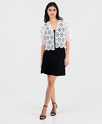 Robbie Bee Petite Chemical Lace Open-Front Shrug