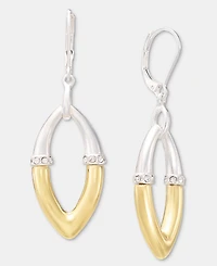 Anne Klein Pave Open Drop Earrings