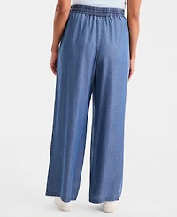 Style & Co Women's Chambray Pull-On Wide-Leg Pants, Macy's Exclusive