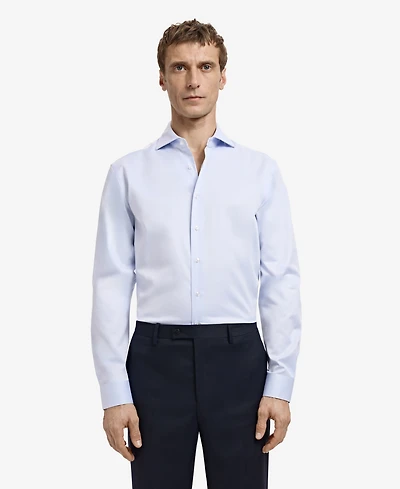Mango Men's Slim-Fit Twill Fabric Dress Shirt