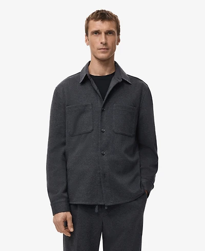 Mango Men's Pockets Flannel Overshirt