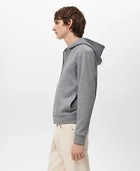 Mango Men's Textured Hooded Sweatshirt