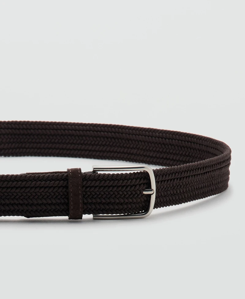 Mango Men's Braided Elastic Belt