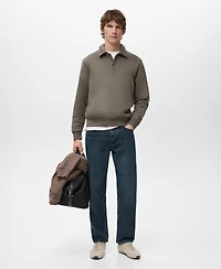 Mango Men's Regular-Fit Polo Sweatshirt