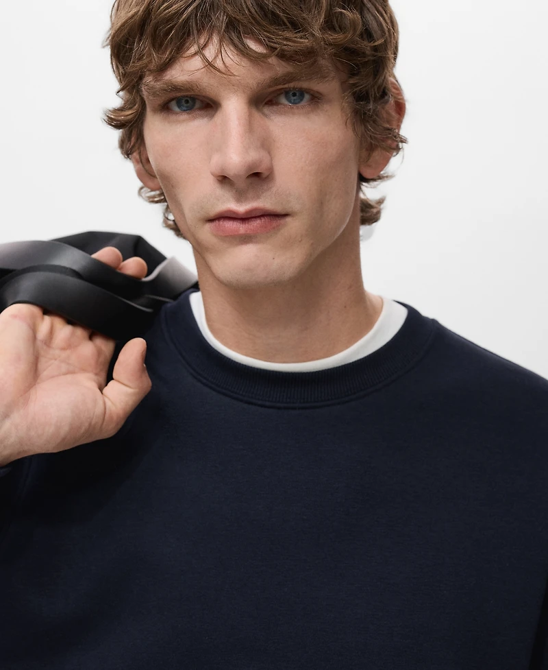 Mango Men's Regular-Fit Cotton Sweatshirt