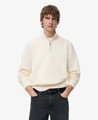 Mango Men's Regular-Fit Cotton Zipper Sweatshirt