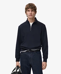 Mango Men's Regular-Fit Cotton Zipper Sweatshirt