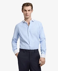 Mango Men's Striped-Print Slim-Fit Dress Shirt