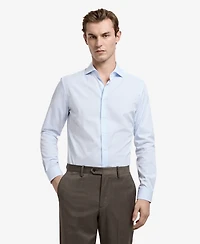 Mango Men's Slim Fit Cotton Striped Dress Shirt