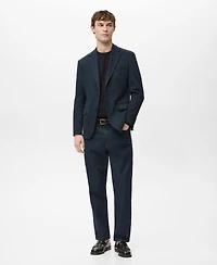 Mango Men's Slim Fit Microstructure Blazer