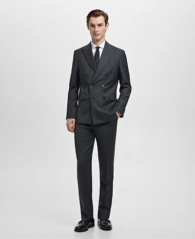 Mango Men's Turin Wool Double-Breasted Suit Jacket