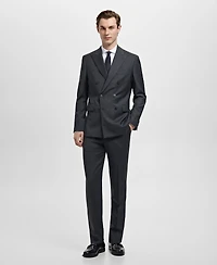 Mango Men's Turin Wool Double-Breasted Suit Jacket