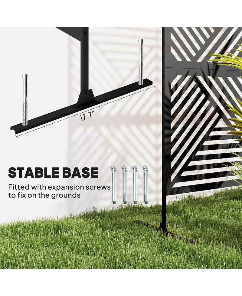 Outsunny Metal Outdoor Privacy Screen Divider Trellis Rhombus