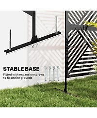 Outsunny Metal Outdoor Privacy Screen Divider Trellis Rhombus