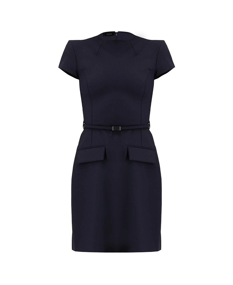 Ivonne Women's Short Dress with Belt And Faux Pockets