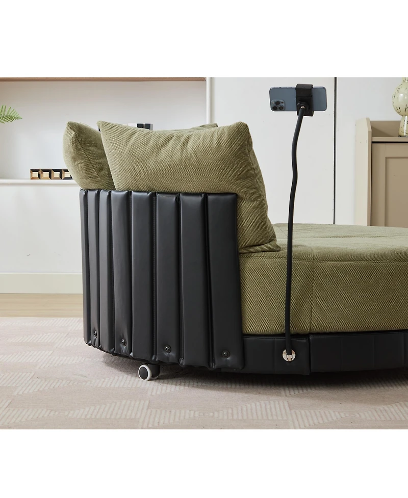 Streamdale Oversized Swivel Chair with Adjustable Phone Stand, 360 Rotation, Polyester (Anti-Wrinkle) - 52.75