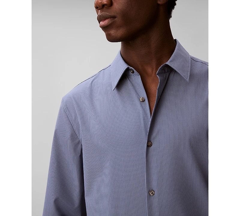 Calvin Klein Men's Stretch Striped Slim-Fit Dress Shirt
