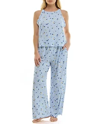 Roudelain Women's High Neck Tank Top & Pants, 2-Piece Set